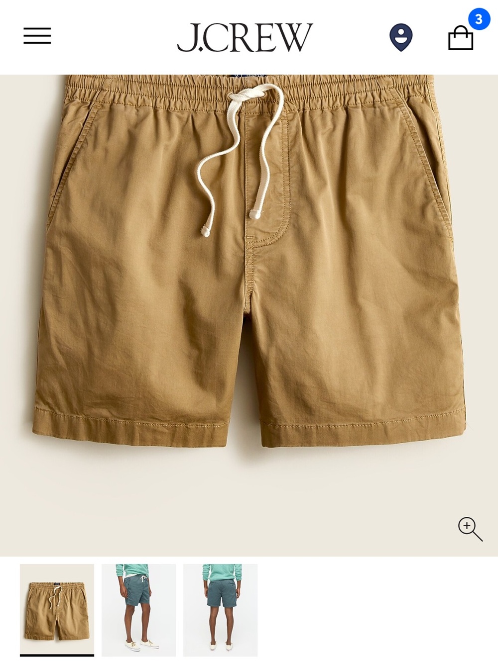 J. Crew 6” dock shorts in stretch chino Men's Drawstring Cotton Shorts in Tan